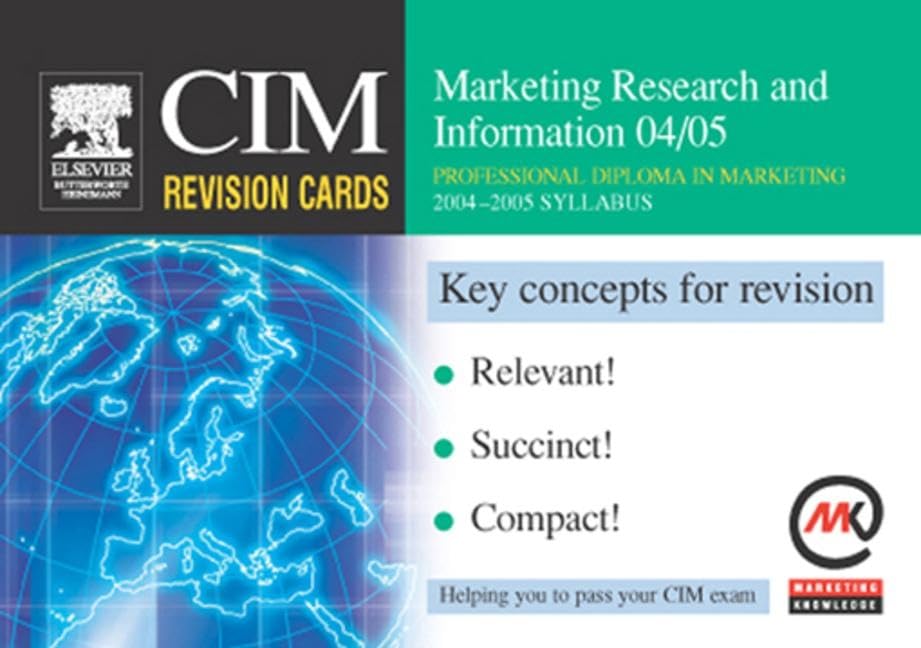 Buy Marketing Research and Information (CIM Revision Cards) — BookShops.in