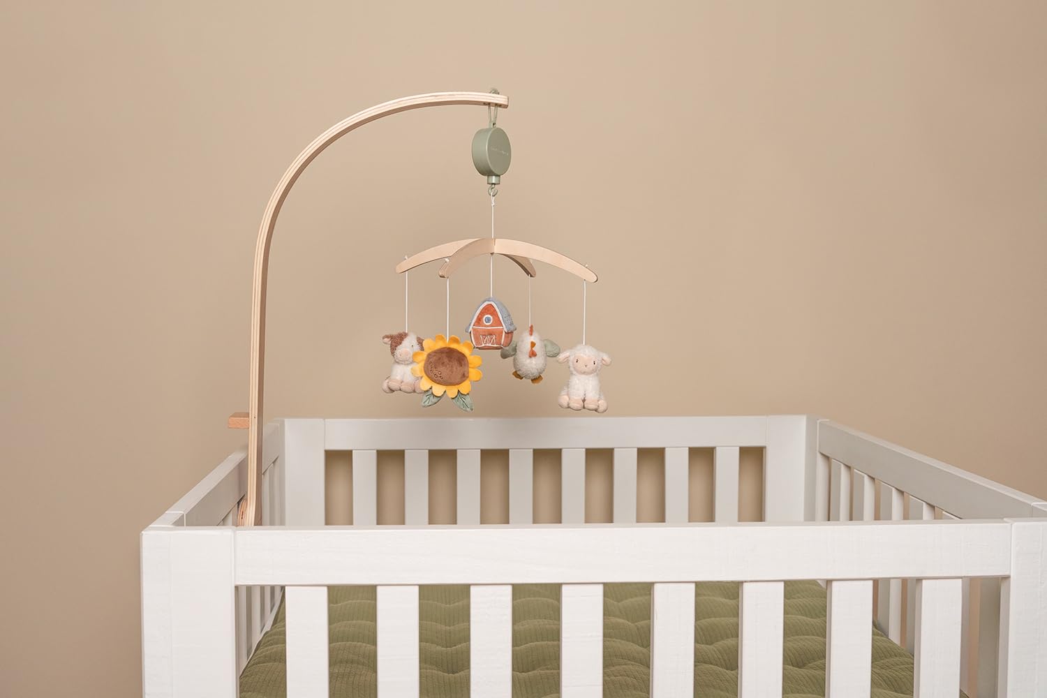 Little Dutch Mobile Musik Spieluhr mit Holz Halterung für Babybett - Little Farm