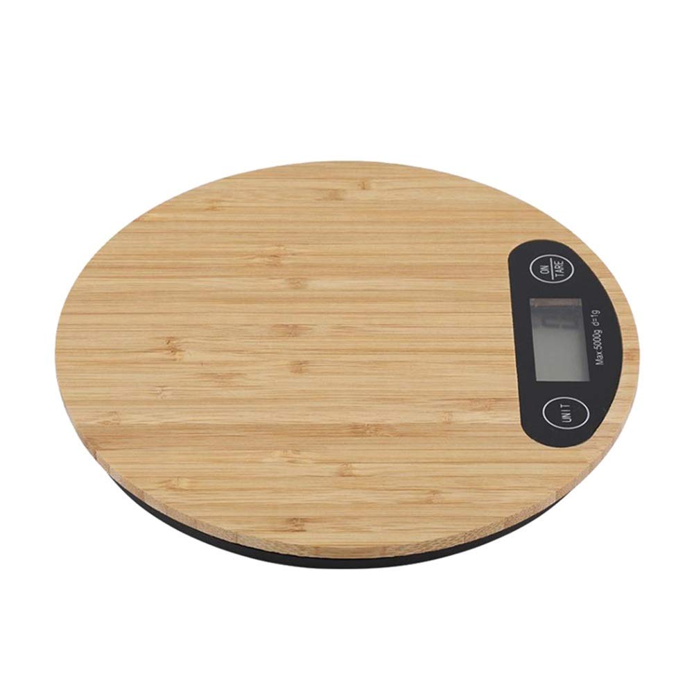 Báscula de cocina digital Mini báscula de cocina electrónica LED for cocinar, pelar, métrica + imperial, elegante báscula de bambú for alimentos, 5 kg/0,1 g
