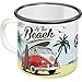 Nostalgic-Art Tazza smaltata retrò, Bulli T1 – Beach – Idea regalo per i bus VW, Coppa da campeggio, Design vintage, 360 ml