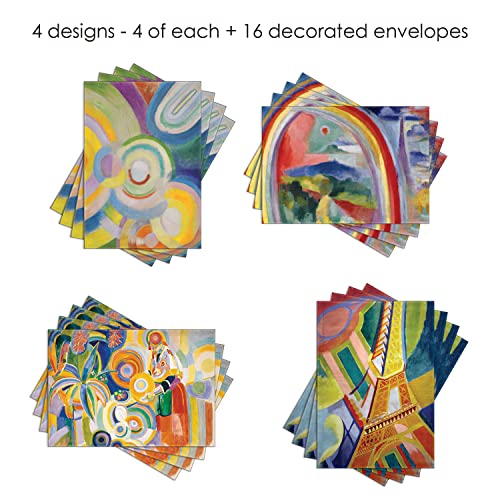 Image of RainCaper Fine Art Keepsake 5x7 Blank Stationery Robert Delaunay Greeting Note Cards With Decorative Envelopes, Gift Boxed Set of 16 | 300 GSM Cardstock (Robert Delaunay Paris)