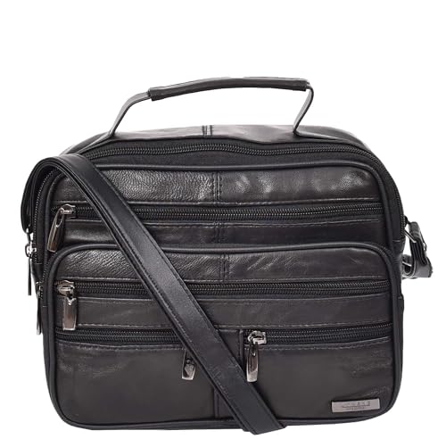 Sac bandoulière en cuir souple homme Hol909 parfait pour vos déplacements urbains