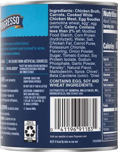 Image of Progresso Traditional, 99% Fat Free Chicken Noodle Canned Soup, 19 oz. (Pack of 6)