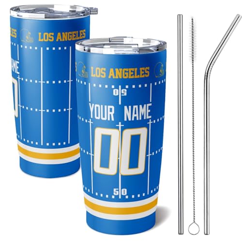 Image of ANTKING Los Angeles Tumbler 20 oz Travel Coffee Cup for Men Women Boy Custom Name Number Gifts