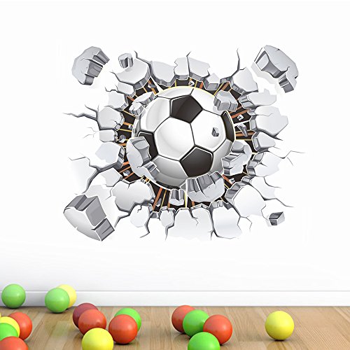Vinilo decorativo infantil de fútbol 3D 17x16 pulgadas miniatura 3