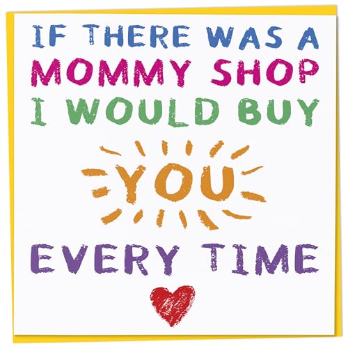 Gift Monster Linda tarjeta de cumpleaños para mamá de niño pequeño, si hubiera una tienda de mamá, tarjeta del día de la madre de niños, niños pequeños o bebés, tarjeta divertida de hijo o hija, tarj