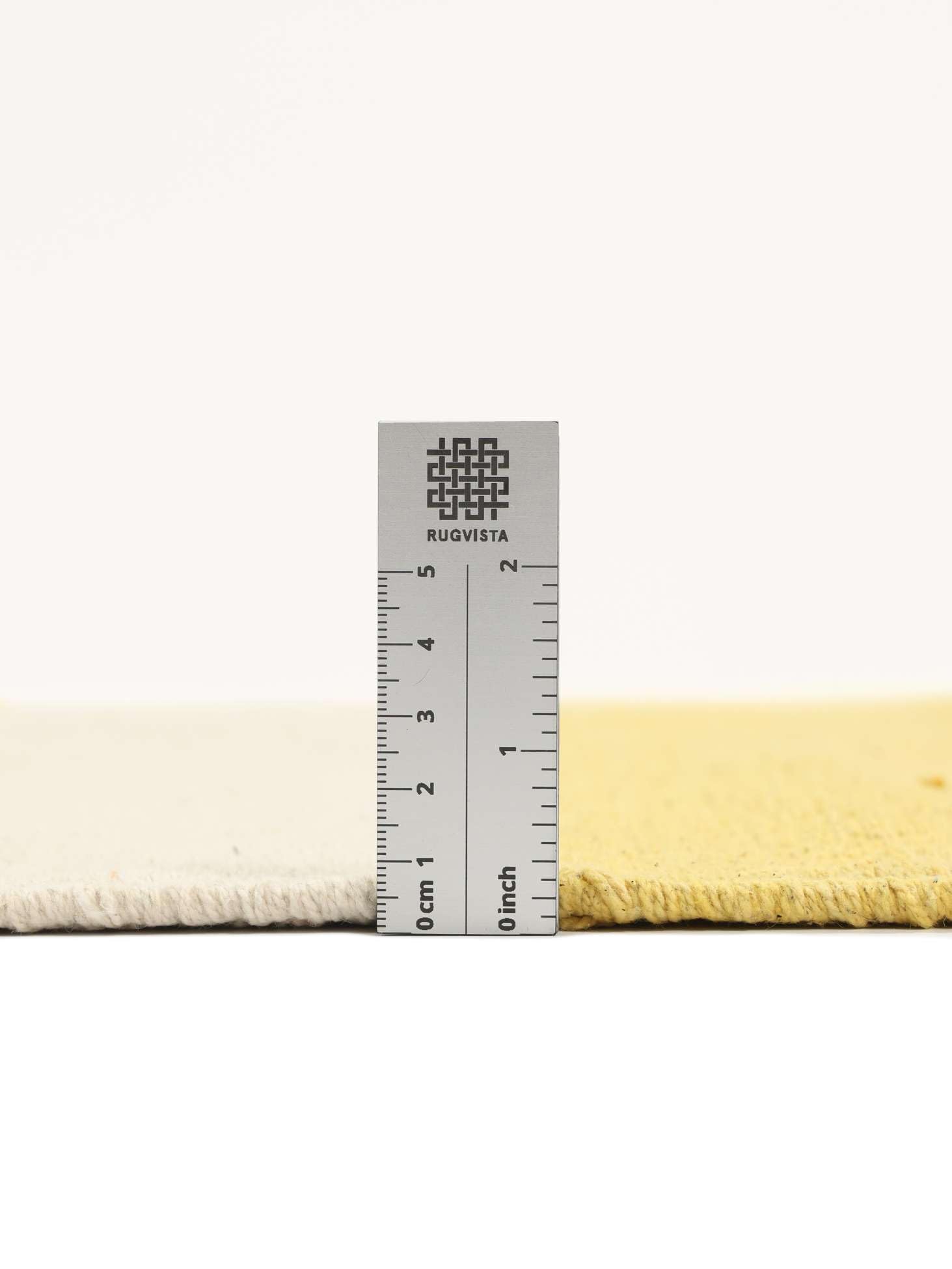 RugVista Cotton Stripe Alfombra, 80 x 300 cm, Amarillo | Kilim, Rectangular, Pelo corto, Limpieza en seco, Sala de estar, Dormitorio, Cocina, Pasillo