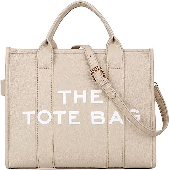 The Tote Bag for Women, PU Leather Tote Bag, Shoulder, Crossbody, or Handheld Bag for School