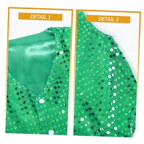 Boy Girl Sequin Vest V-neck Sleeveless Waistcoat for Jazz Dance and Festivals for Boys and Girls for2