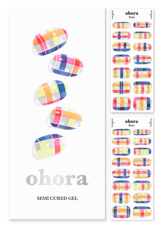 ohora Semi Cured Gel Nail Strips (N Divine) - Works with Any UV Nail Lamps, Salon-Quality, Long Lasting, Easy to Apply & Remove - Includes 2 Prep Pads, Nail File & Wooden Stick