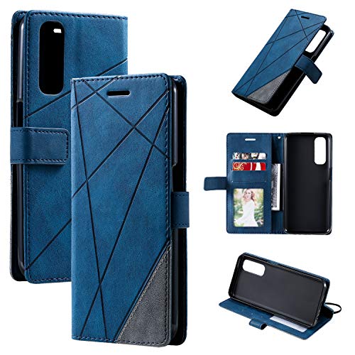 QiongNi Case for Oppo Realme 7 Case Cover,Case for Oppo Realme Narzo 20 Pro,Case for Oppo Realme 7 RMX2151 RMX2155 / Realme Narzo 20 Pro RMX2161 RMX2163 Case Flip Pu Leather Cover Blue