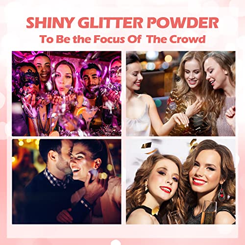 Dageda 2Pcs Body Glitter Powder, Shimmer Face Body Highlighter Powder, High Gloss Fairy Glitter Sparkle Loose Powder Makeup For Hair Body Cosmetics With Bright Luster（White And Pink） #TOP5