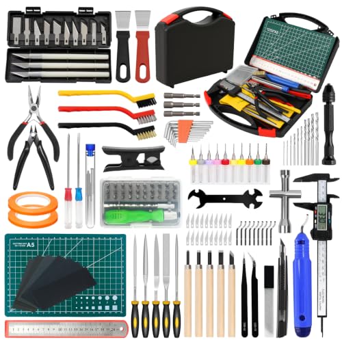 176 PCS 3D Printer Tools Kit, 3D Printing Accessories with Cleaning Tool, Deburring Tool, Pliers,Cutting Mat,Tweezers,Ru