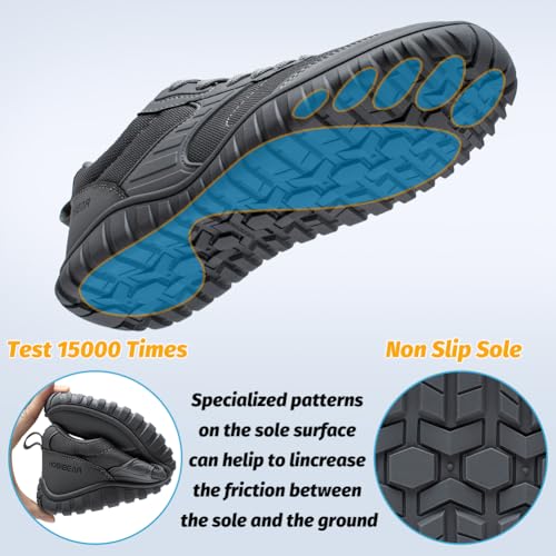 Image of HOBIBEAR Wide Barefoot Shoes for Womens Mens Minimalist Trail Running Hiking Sneakers Comfortable Lightweight