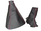 Soufflet de frein à main compatible avec Range Rover P38 1995-2002 Cuir Coutures rouges