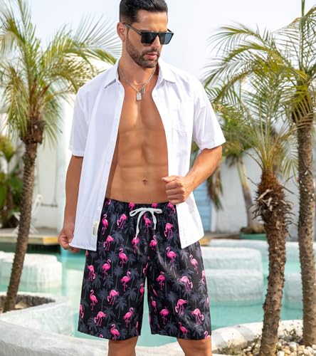 UNICOMIDEA Men Swim Trunks with Compression Liner 9 Inch Long Board Shorts2