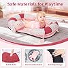 2-in-1 Tummy Time Mat & Seated Support Pillow with 5 Sensory Toys, Baby Floor Seat for Tummy Time & Early Sitting, Soft, Supportive, Essentials Development Gifts for Newborn Babies #5