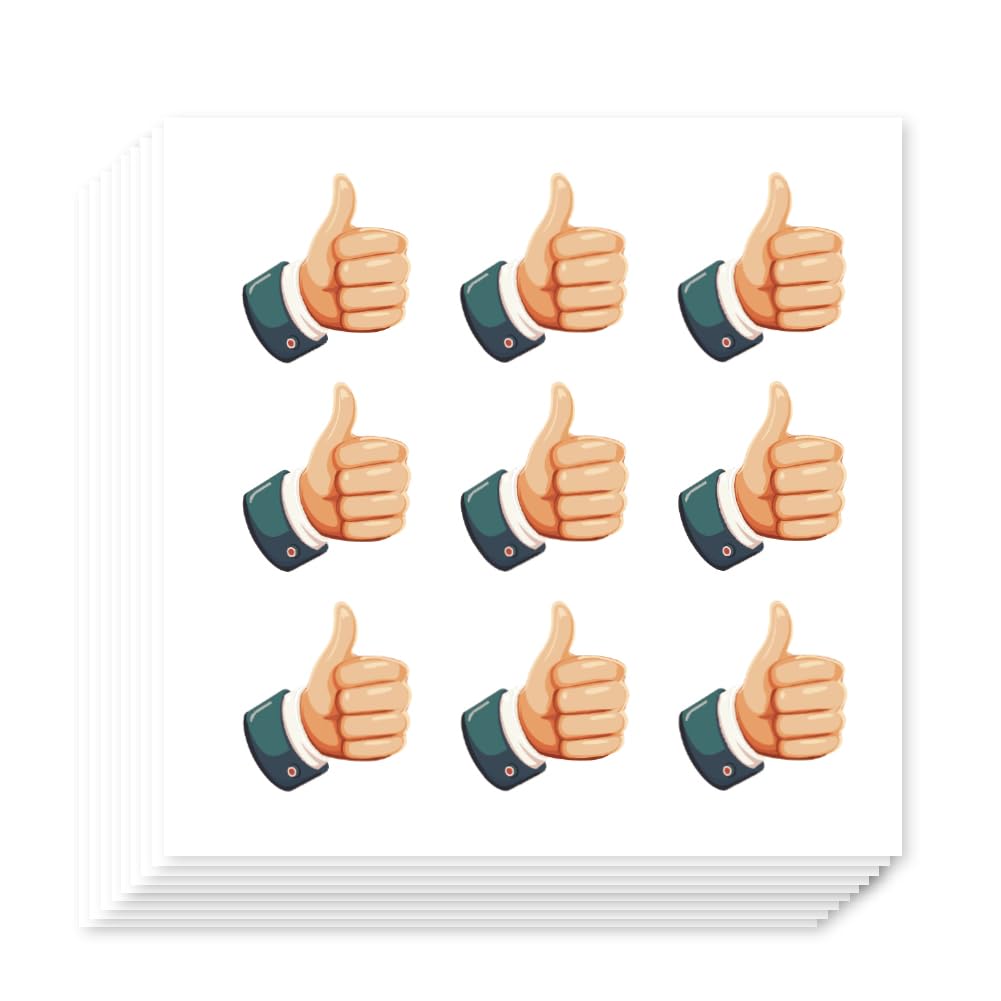 OLYCRAFT 180Pcs Thumbs Up Reward Stickers for Crafts 20 Sheets Incentive Stickers Sheet Thumbs Up Sticker Label Thumbs UP Decorative Stickers Self-Adhesive Stickers for Scrapbooking Journal Workout