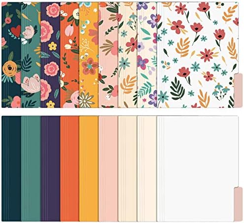 EOOUT 18pcs Decorative File Folders Floral Folders Cute File Folder, Letter Size Colored File Folders, 9.5x11.5 Inches, for Office and Home