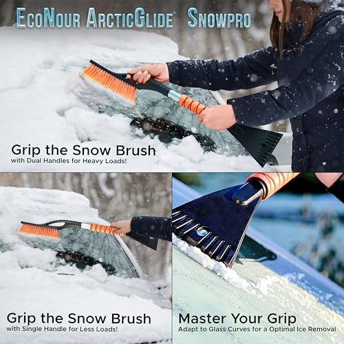 Econour ECOSNOWBRUORA_01 27 Inch Aluminum Snow Brush With Ice Scrapers thumb #1