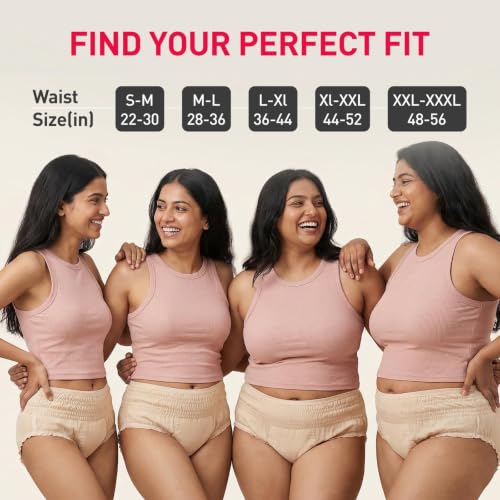 Image of Sirona Disposable Period Panty for Girls | XL-XXL (44-52 Inch) | Pack of 10 | 360 Coverage for Stress Free Period | Leakage Protection for Heavy Flow | Rash Free | Super Absorbent with Comfortable Fit