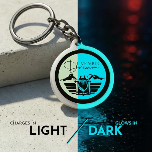 Image of Mi Glow Store Glow in Dark Keychain for Bike Men | Gift for Man | Bike Accessories | Charges in Light Glows in Dark | Key chain for Bike