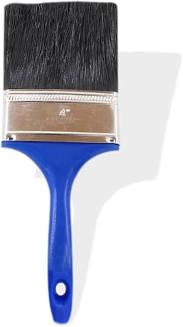 Emulsion Paint Brush 4 Inch Professional Smooth Finish Wide Paintbrush Varnishes Acrylic Painting For Outdoor Flat And Rough Surfaces Wall Brick Ceilings Wood Metal Shed And Fence 100mm (Pack Of 1)