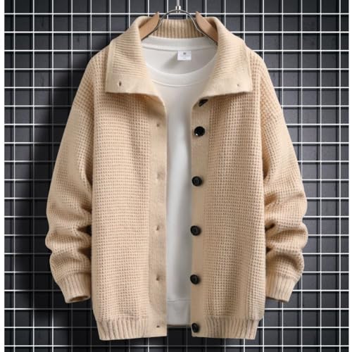 Aaronlive カーディガン メンズ ニット セーター 無地 ゆったり の商品画像 1
