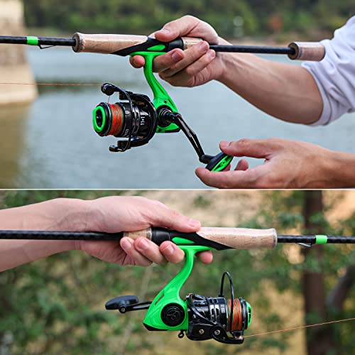 Sougayilang Spinning Fishing Reel, 5.2:1 High Speed Spinning Reel, Lightweight 11+1BB Ultra Smooth for Saltwater or Freshwater - GT1000