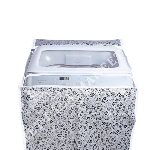 Image of Top Load Washing Machine Cover Pvc Suitable For - Lg-8-10kg | Black & Grey - Size: 60X60X93Cm
