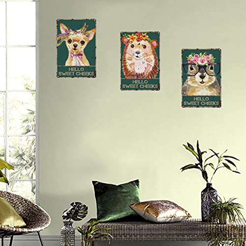 Targa in metallo con scritta Dog Because Murder is Wrong, divertente decorazione da parete con cane, poster vintage con cane e birra, 20 x 30 cm