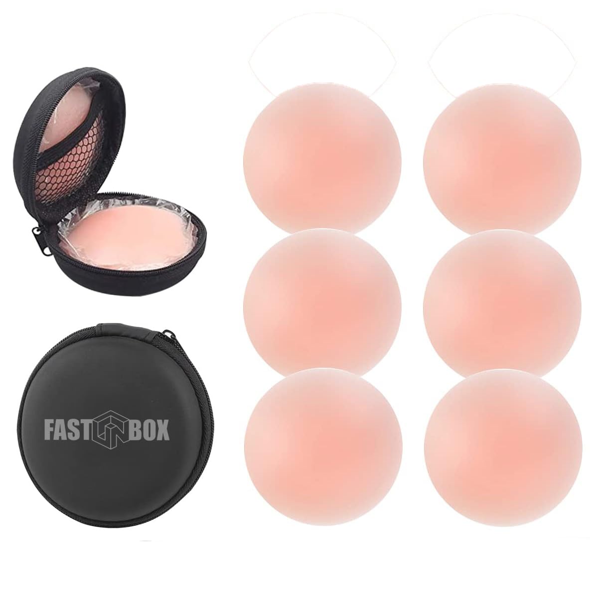 6 Pairs Reusable Silicone Nipple Covers for Women – Invisible Adhesive, Waterproof, Comfortable, Matte Finish Breast Petals for Backless & Strapless Outfits