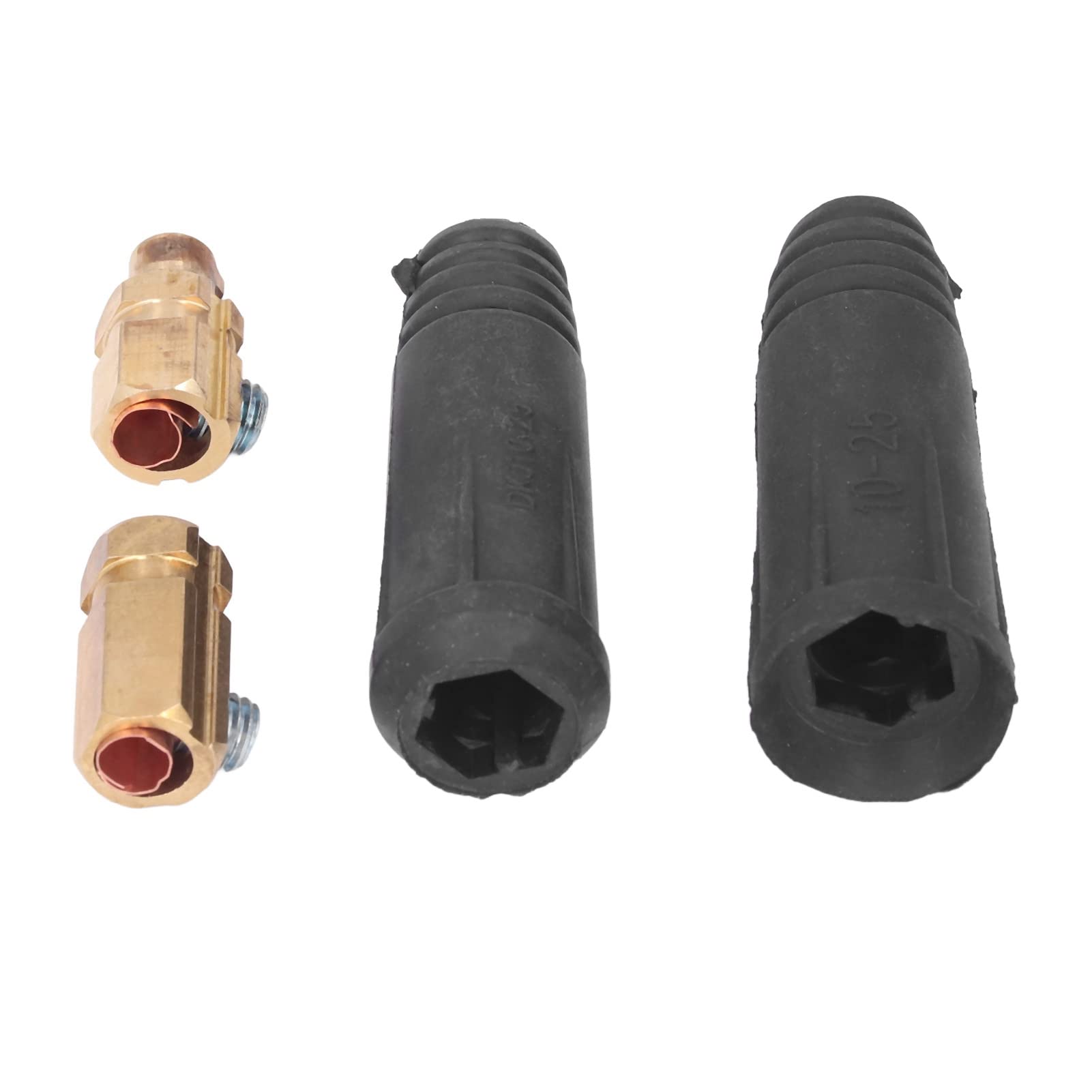 Paquete de 10 conectores de cable de soldadura resistentes con aislamiento de goma para soldadores ARC MIG TIG