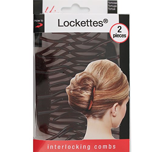 Mia Lockettes, New + Improved Unbreakable Interlocking Combs Jaw Clamp Hairstyling Tool Accessory | Brown | For Updos, French Twists, Women, Teens 1Set #TOP6
