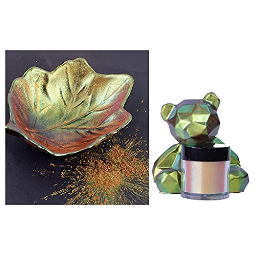 Cherjoury Chameleon-Powder 1 Piece Shift Mica Powder for Epoxy Resin Pearl Pigment Powder for Painting Soap Making Slime Multi ColorRed-Green-Gold