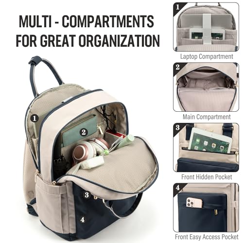 Image of LOVEVOOK Laptop Backpack for Women Men, 17.3 Inch Laptop Bag with USB Port Fashion Waterproof Backpacks Teacher Nurse Stylish Travel Bags Vintage Daypacks for College, Work