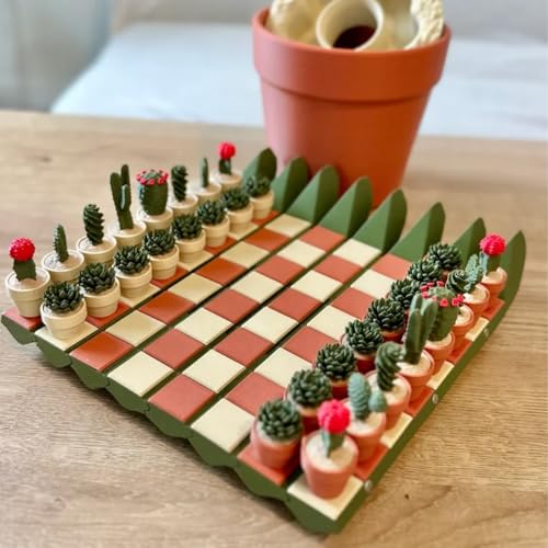 Jeu d'échecs cactus original à offrir pour les amateurs de design