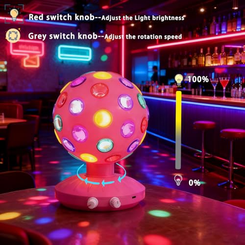 Lampe LED rotative à 360° rose alimentée par USB ou piles - 3