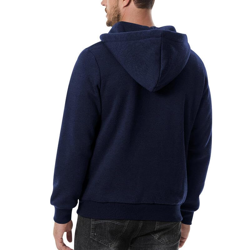 Men's Casual Hooded Sweatshirt Autumn/Winter Solid 1/4 Zip Fashion Sweatshirt for Vacation and Everyday Wear3