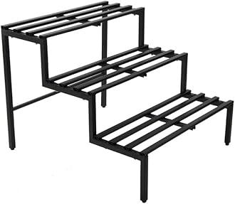 DECOWORLD || Metal Planter Stand || 3 Tier Plant Stand for Pots|| Outdoor Plant Stand || Black