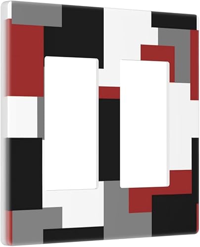 Miniatura 57 de Placa Decorativa de Pared Beige Boho de Mediados de Siglo Sol Abstracto 1-Gang Retro Años 70 Arte Geométrico Moderno con Arco Eléctrico Interruptor