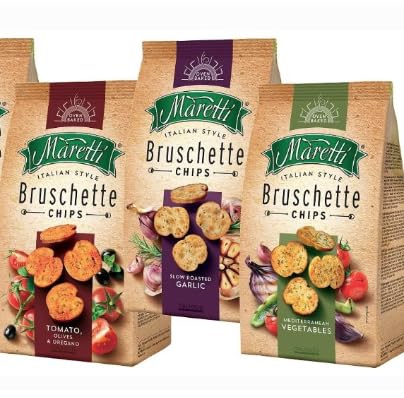 Maretti Slow Roasted Garlic, Vegetable & Tomato Olive Bruschetta Bites 3 Pack