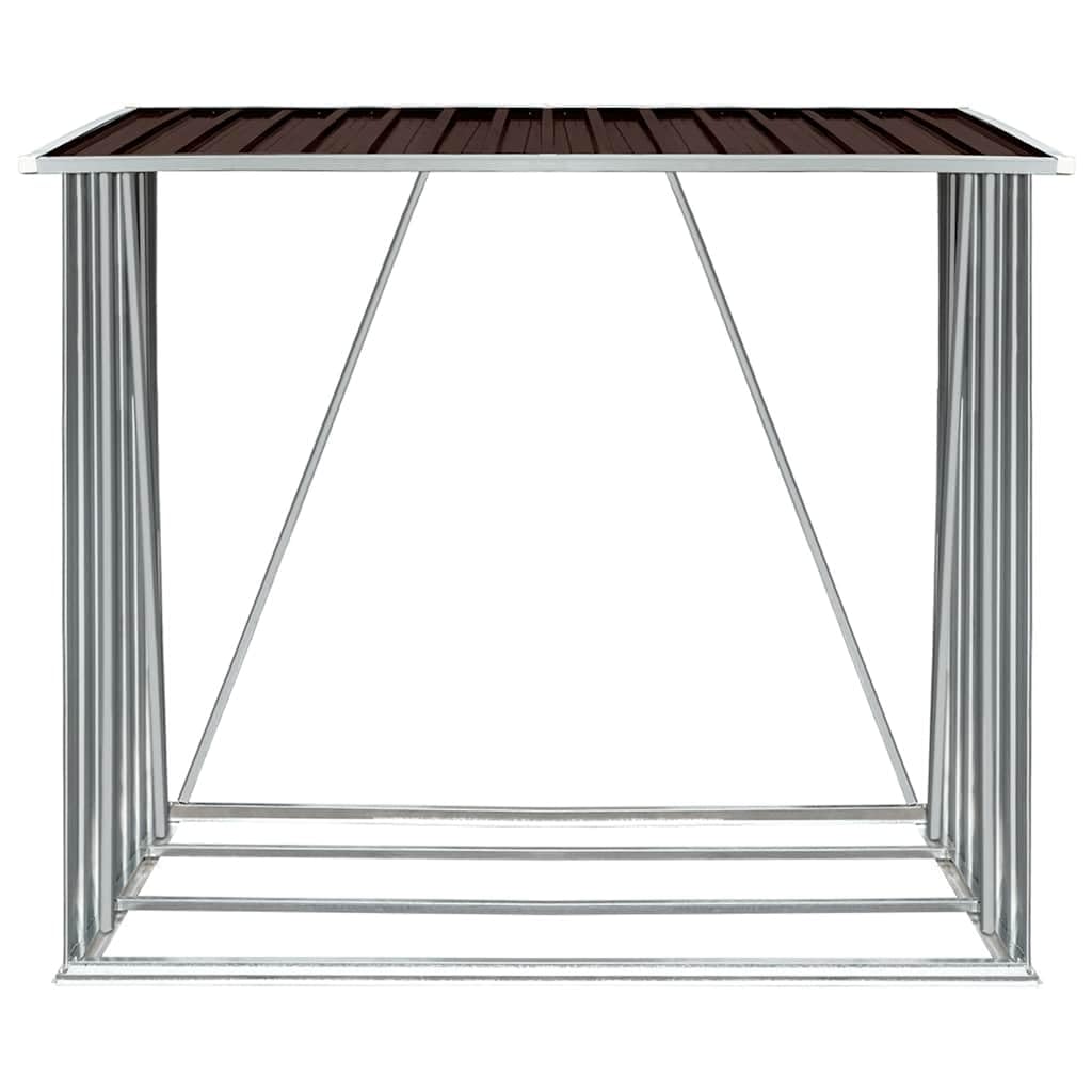 Brennholzlager aus verzinktem Stahl, 2 m³ Holzregal für den Garten, Kaminholzunterstand mit Dach, 163 x 83 x 154 cm, wetterfestes Holzlege-System