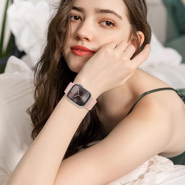 Image of Braided Nylon Band Compatible with Apple Watch 49mm /46mm /45mm /44mm /42mm /41mm /40mm /38mm | Adjustable Magnetic Clasp Strap Fit for Ultra 3 /2 /1, SE3 /2 /1 & Series 11 /10 /9 /8 /7 /6 /5 /4 /3 /2 /1