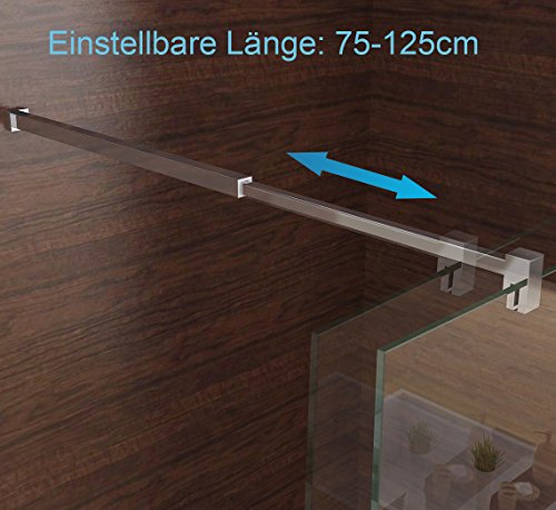 Duschabtrennung walk in Duschwand Seitenwand Dusche 10mm Glas Duschtrennwand 100 x 200 cm NANO