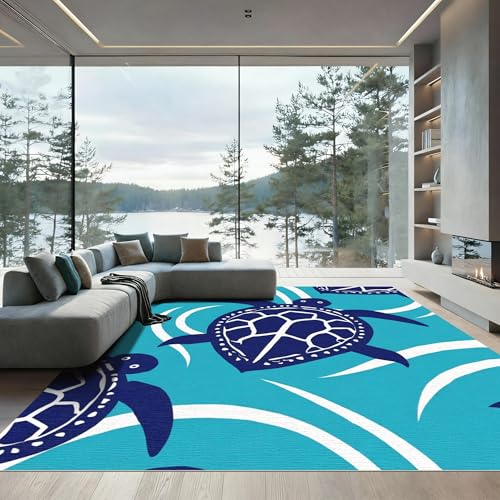 ODIKA Flatwoven High Traffic Area Rug 2x3, Nautical Sea with