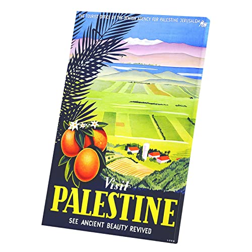 Tableau Décoratif Visit Palestine Toile Imprimée Art Vintage Moyen Orient 60x92