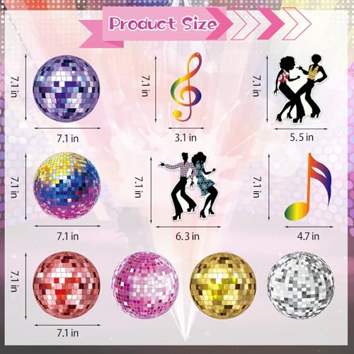 Image of 40Pcs Disco Party Hanging Swirl Decorations Disco Ball Hanging Swirls Disco Party Decorations 70s Party Hanging Swirls Ceiling Decor for Disco Themed 1970s Birthday Party Favors Supplies