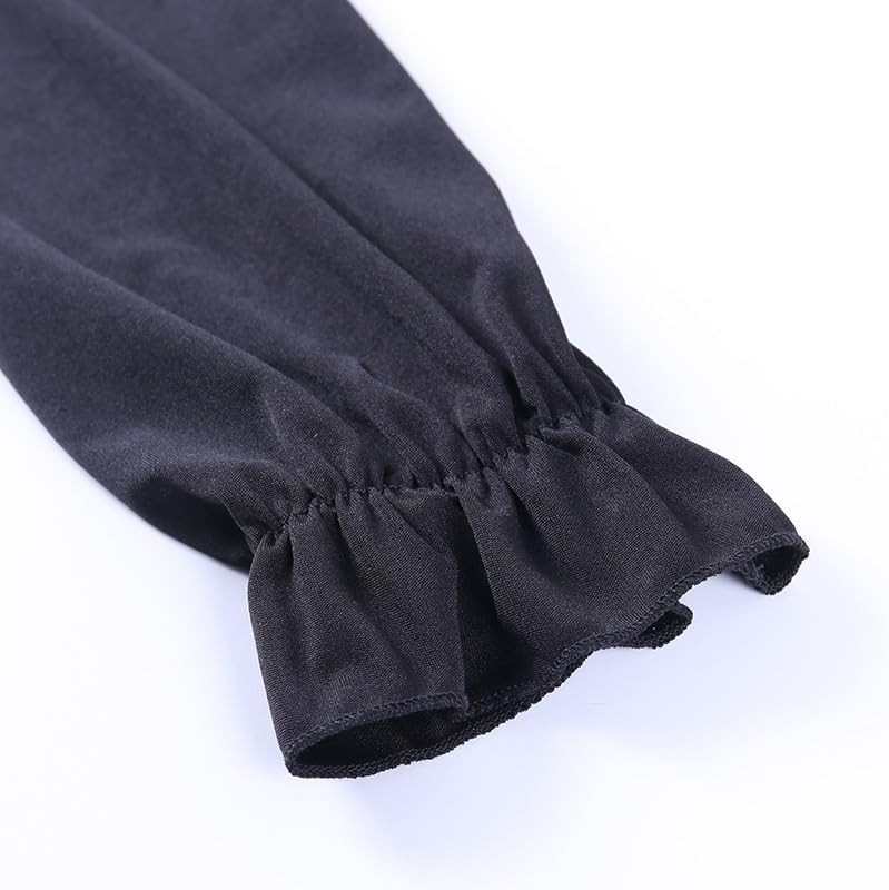 Kisswow Long Sleeves Goth Crop Top Chain Harajuku Femboy Alt Punk Outfits for Women - Image 5