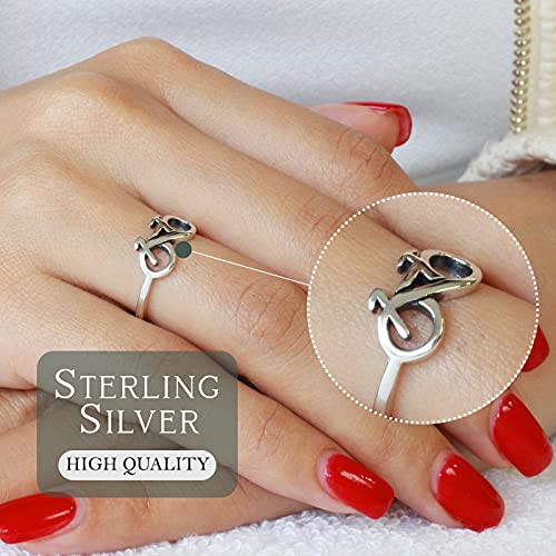 CloseoutWarehouse 925 Sterling Silver Bicycle Ring2